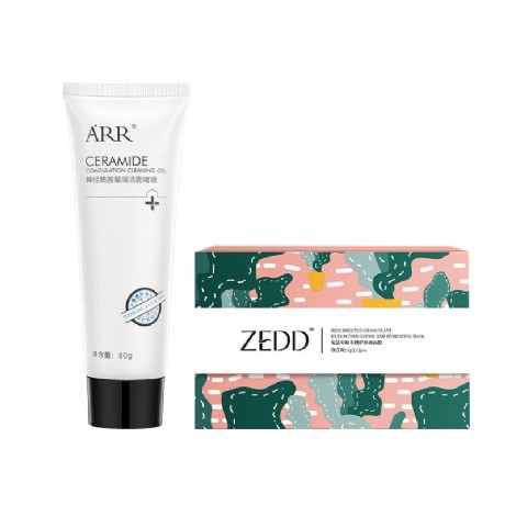 zedd复活草植萃修护补水面膜8g*12袋*1 arr神经酰胺凝润洁面啫喱80g*1