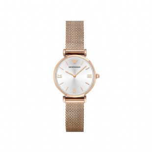 阿玛尼(Armani)手表 皮质表带时尚休闲简约石英女士腕表 AR1956钢带