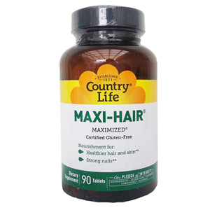 美国Country_Life(Country_Life)maxi-hair头发皮肤指甲缓释营养片【美国进口版】90片