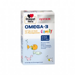 德国双心(Doppelherz)儿童深海鱼油omega3咀嚼片60片